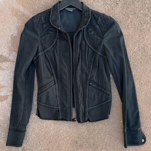 Armani Exchange Black Quilted Zip-Up Moto style Jacket